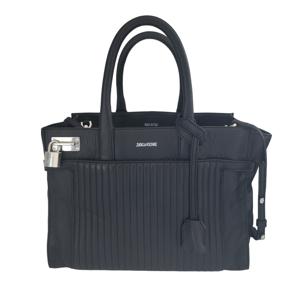 Zadig & Voltaire Black Bag Candide Small Hand Bag Shoulder Bag Skull Studs